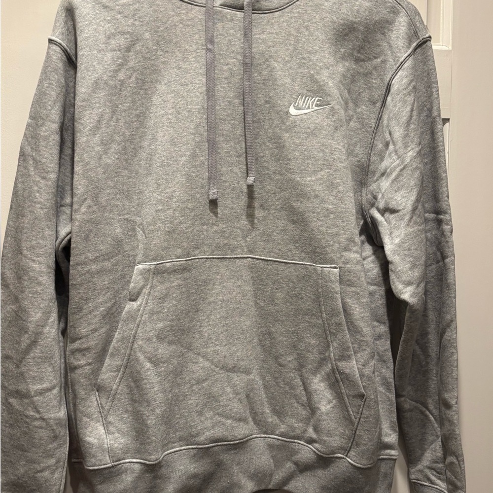 Nike Men's Light Gray Hoodie - Picture 3 of 4
